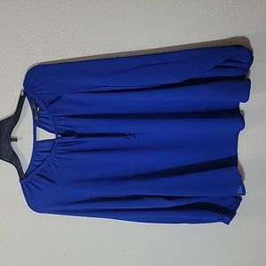 NWOT Blue Long Sleeve Top with Tie